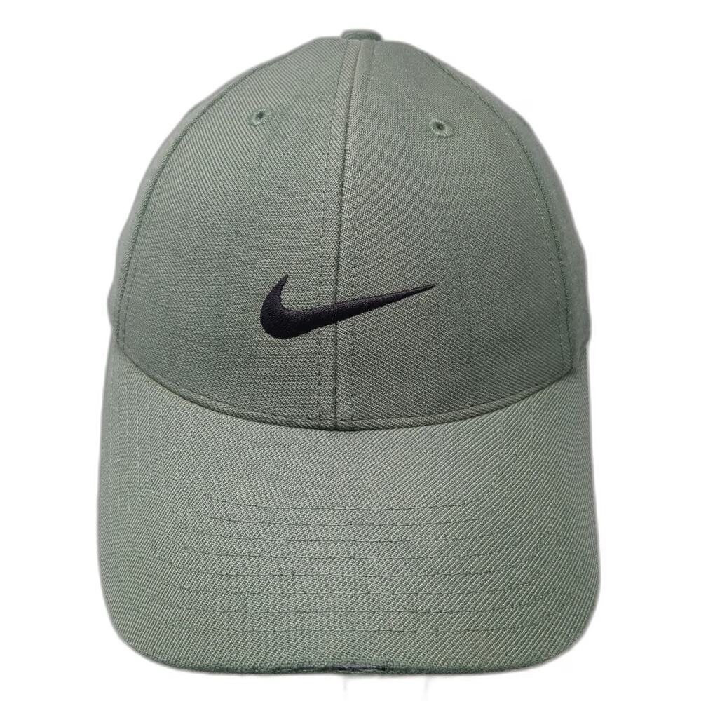 Nike Baseball Cap Green 7 1/4 Fitted Swoosh Logo Embroidered Cotton Hat